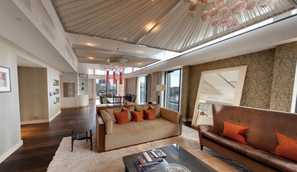 Modern living room with elegant interior design.